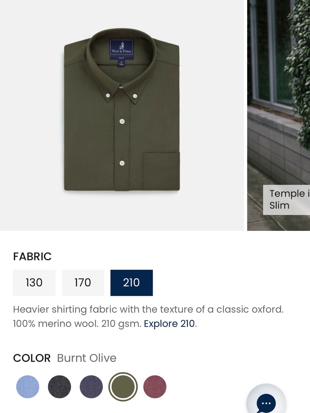 New Wool & Prince Men's Classic Burnt Olive Button Down Shirt